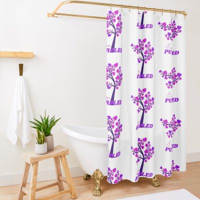 I Am Purpled Tree Of Pink And Purple Hearts Shower Curtain Official Purpled Merch