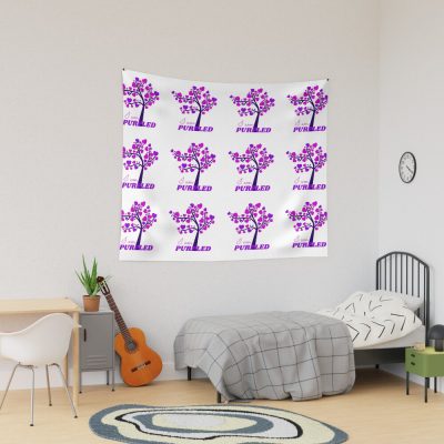 I Am Purpled Tree Of Pink And Purple Hearts Tapestry Official Purpled Merch