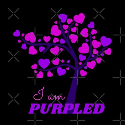 I Am Purpled Tree Of Pink And Purple Hearts On Black Background Tote Bag Official Cow Anime Merch