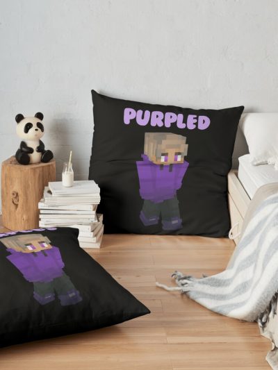 Purpled Throw Pillow Official Cow Anime Merch