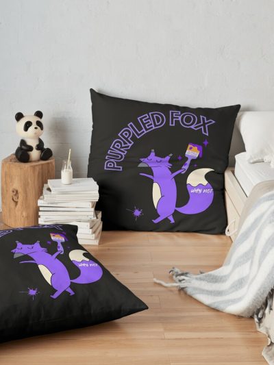 Purpled Fox Throw Pillow Official Cow Anime Merch