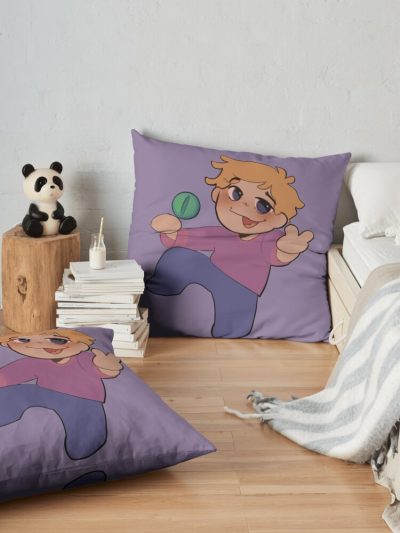 Purpled Throw Pillow Official Cow Anime Merch