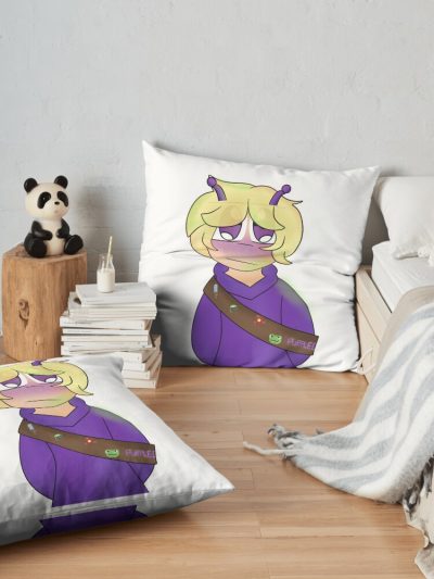 Purpled Throw Pillow Official Cow Anime Merch