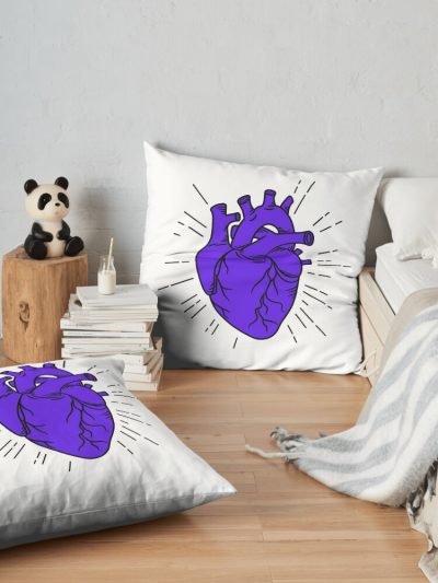 Purpled Throw Pillow Official Cow Anime Merch