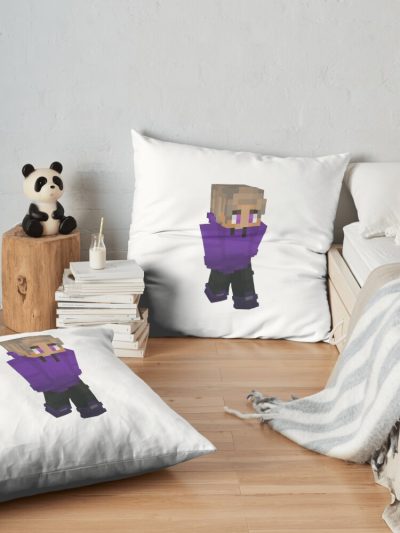 Purpled Throw Pillow Official Cow Anime Merch