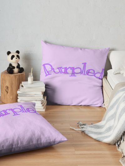 Purpled Throw Pillow Official Cow Anime Merch