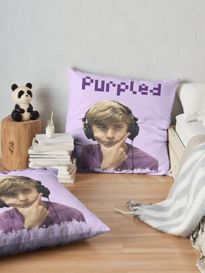 Purpled Throw Pillow Official Cow Anime Merch