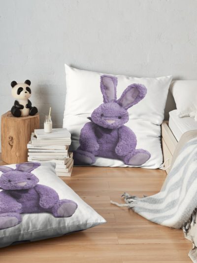 Purpled Rabbit Throw Pillow Official Cow Anime Merch