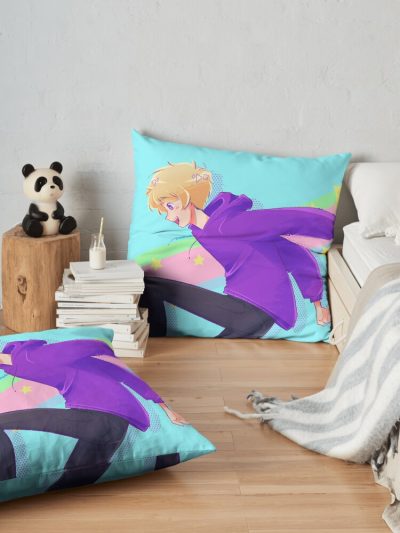 Purpled Fanart Throw Pillow Official Cow Anime Merch