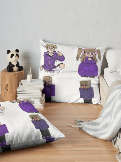 Purpled Minecraft Throw Pillow Official Cow Anime Merch