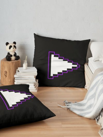 Purpled Funny Gamer Throw Pillow Official Cow Anime Merch