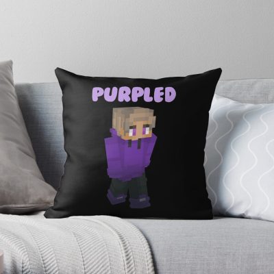 Purpled Throw Pillow Official Cow Anime Merch