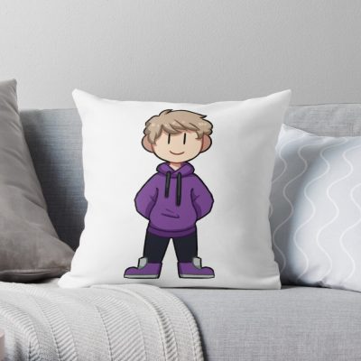 Purpled Throw Pillow Official Cow Anime Merch