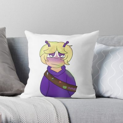 Purpled Throw Pillow Official Cow Anime Merch