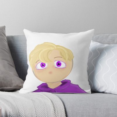 Purpled Bedwars Throw Pillow Official Cow Anime Merch