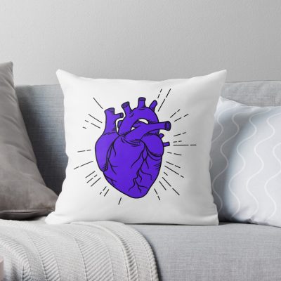 Purpled Throw Pillow Official Cow Anime Merch