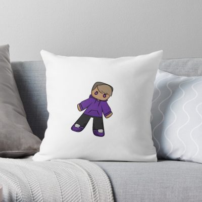 Purpled Throw Pillow Official Cow Anime Merch