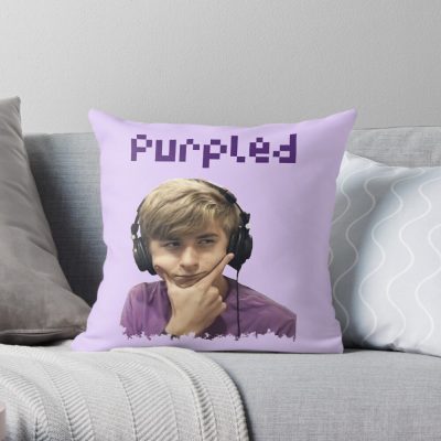 Purpled Throw Pillow Official Cow Anime Merch