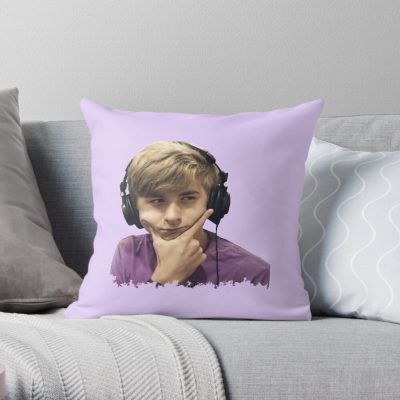 Purpled Throw Pillow Official Cow Anime Merch