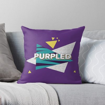 Purpled - Retro Gamer Art Throw Pillow Official Cow Anime Merch