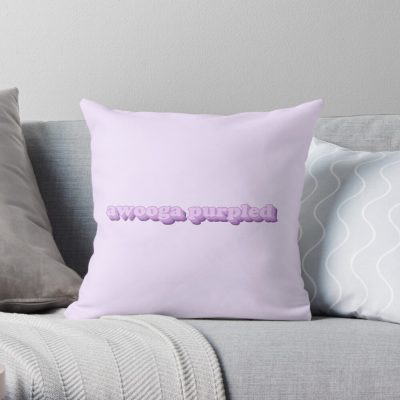 Awooga Purpled Throw Pillow Official Cow Anime Merch