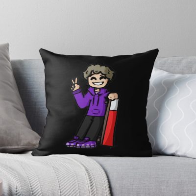 Purpled Throw Pillow Official Cow Anime Merch