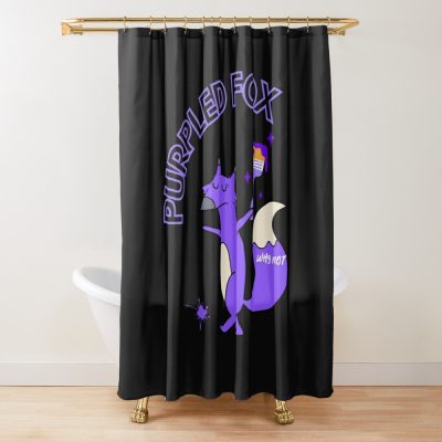 Purpled Fox Shower Curtain Official Cow Anime Merch