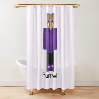 Purpled Minecraft Shower Curtain Official Cow Anime Merch