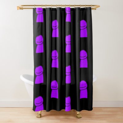 Purpled Funny Gamer Shower Curtain Official Cow Anime Merch